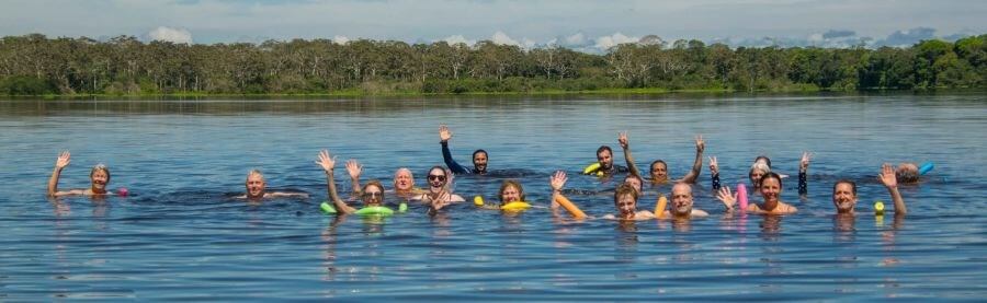 Once at the heart of the Pacaya River, the Yanayacu Lagoon embraced us all with its warm and calm waters. A great swimming experience!