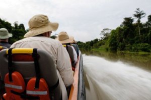 A skiff ride, an excellent way to see wildlife on the water’s edge and in the canopy.